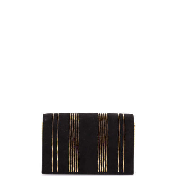 Saint Laurent Classic Monogram Tassel Chain Wallet Embellished Suede - Picture 3 of 7